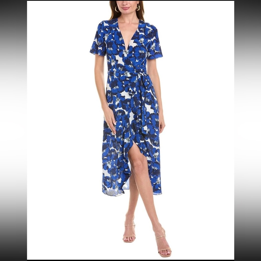 THE KOOPLES
Floral Surplice Summer Party Silk Wrap Dress